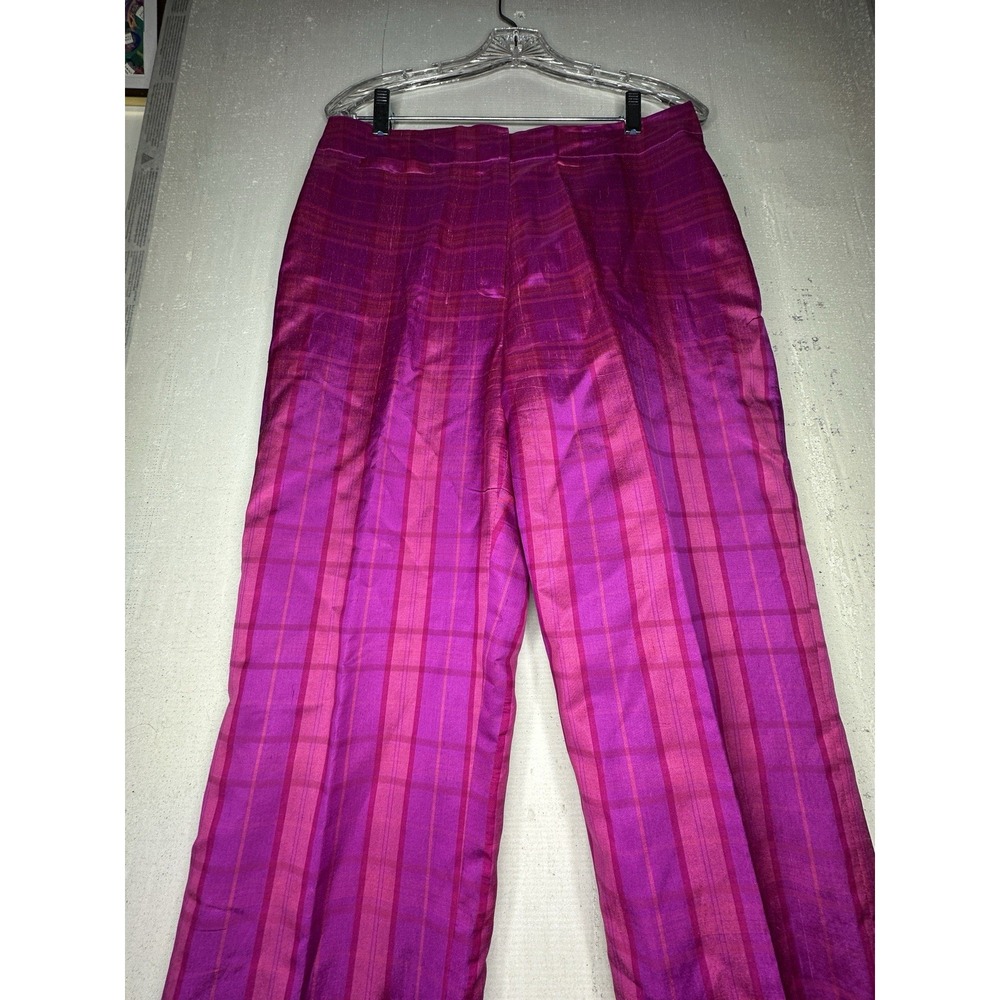 Vintage SilK Y2K Ice Brand Pink/Purple Plaid Patterned Pants | RARE | Size: 10 - Picture 6 of 13